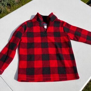 Red and black half zip up
